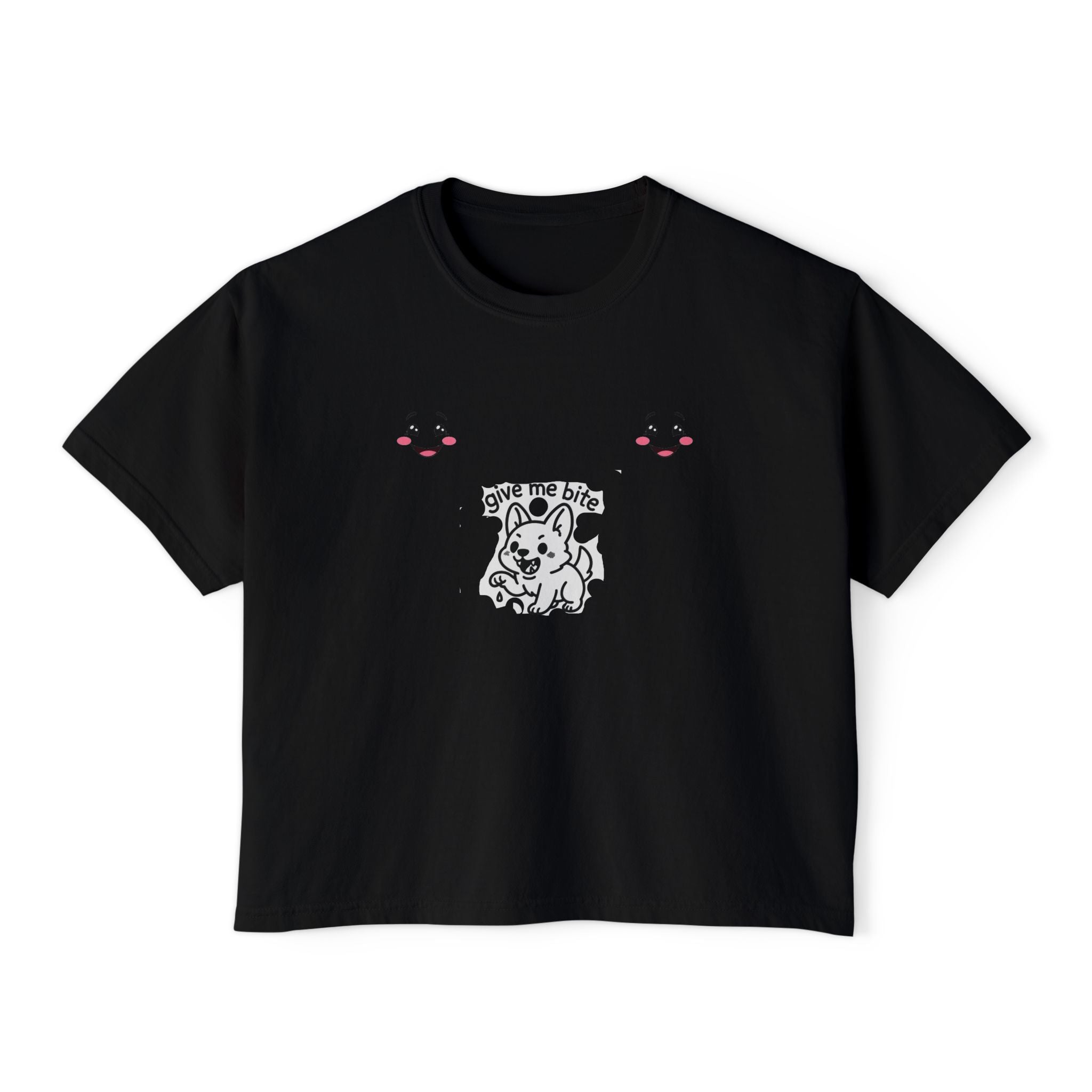 Cute Dog Graphic Women's Boxy Tee - Casual Soft T-Shirt, Summer Fashion, Pet Lovers Gift, Everyday Wear, Comfortable Style