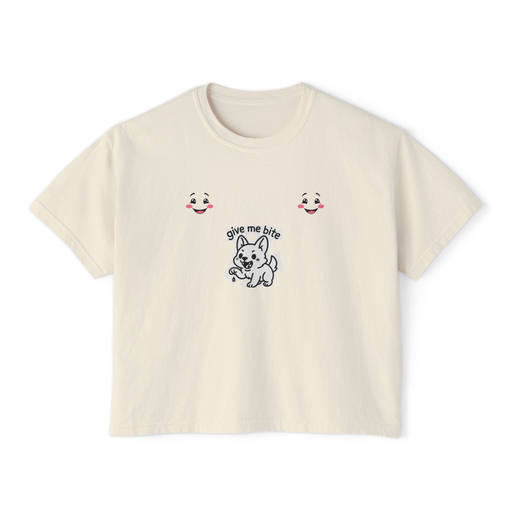Cute Dog Graphic Women's Boxy Tee - Casual Soft T-Shirt, Summer Fashion, Pet Lovers Gift, Everyday Wear, Comfortable Style