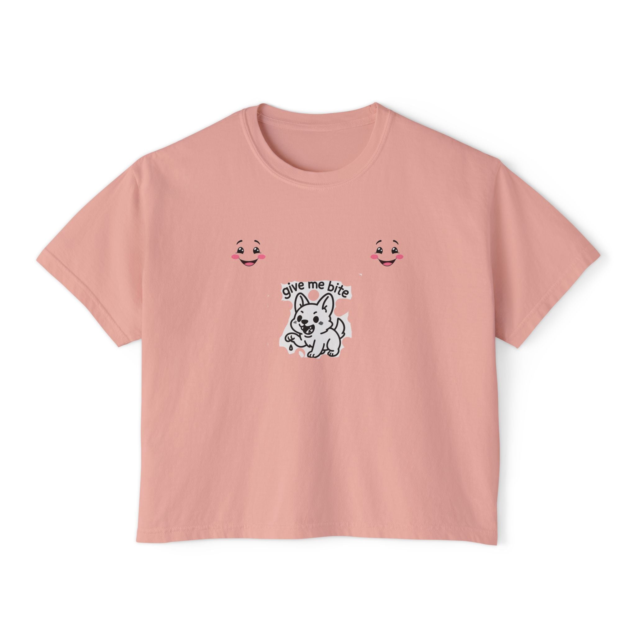 Cute Dog Graphic Women's Boxy Tee - Casual Soft T-Shirt, Summer Fashion, Pet Lovers Gift, Everyday Wear, Comfortable Style