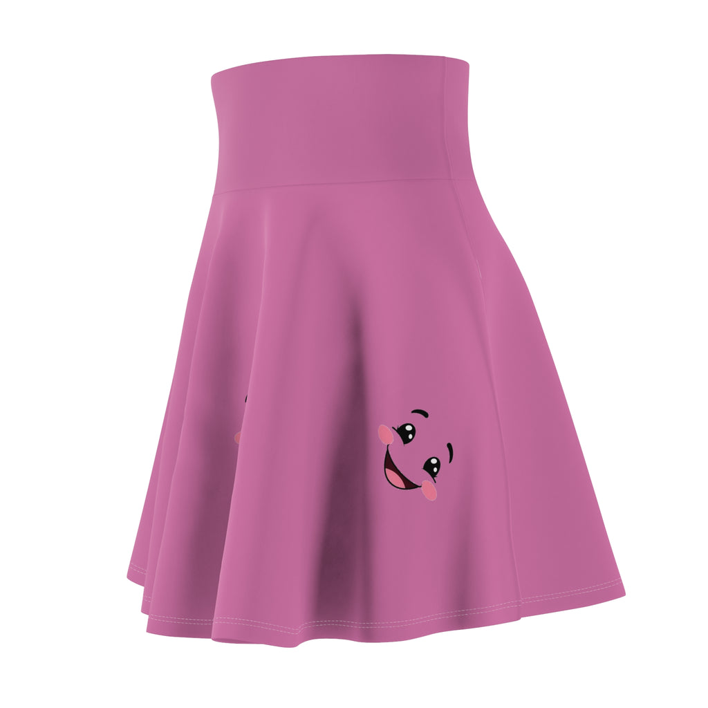 Cute Smiling Faces Women's Skater Skirt, AOP, Playful Fashion, Fun Tees, Gifts for Her, Casual Skater Style