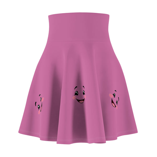 Cute Smiling Faces Women's Skater Skirt, AOP, Playful Fashion, Fun Tees, Gifts for Her, Casual Skater Style