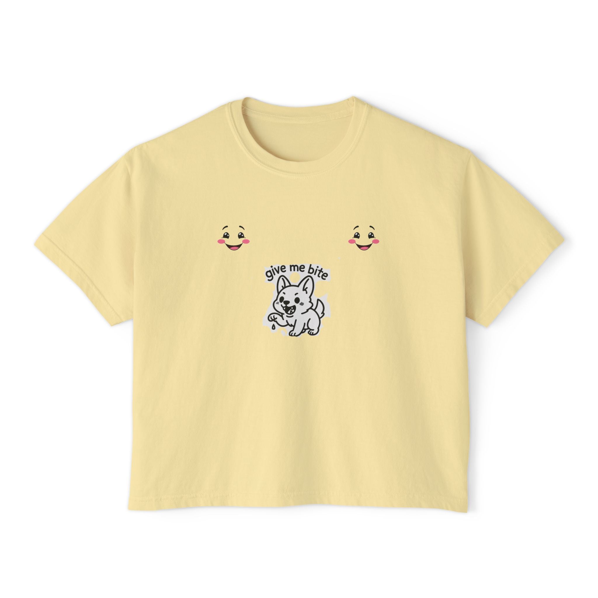 Cute Dog Graphic Women's Boxy Tee - Casual Soft T-Shirt, Summer Fashion, Pet Lovers Gift, Everyday Wear, Comfortable Style